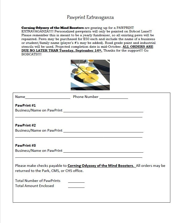 Pawprint order form